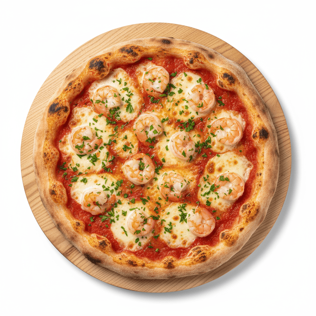 Pizza Golden shrimp (Aux crevettes) Simple