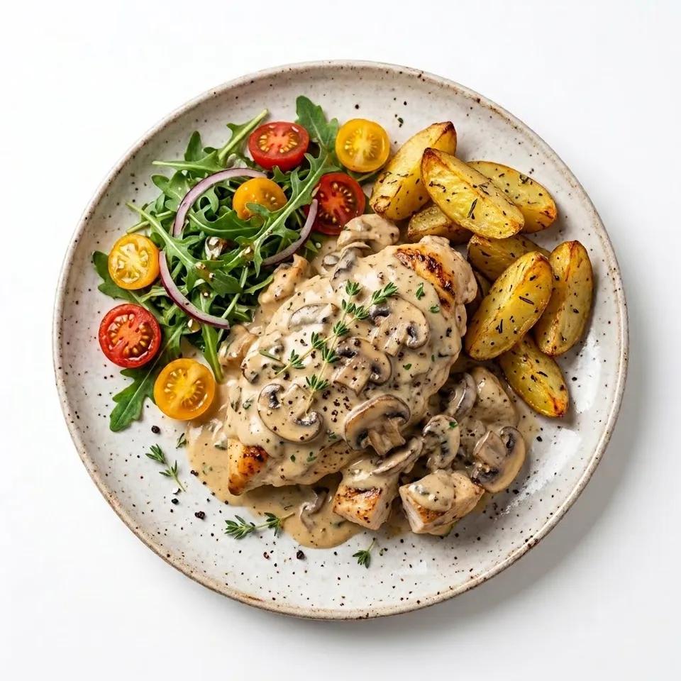 Plat Poulet À La Crème Et Champignons